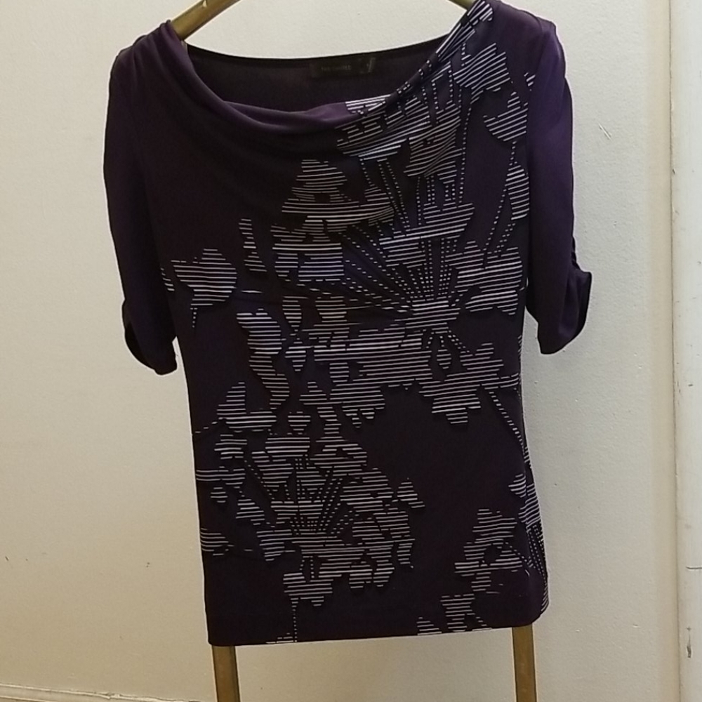 Dark Purple Size M Blouse Boat Neck The Limited